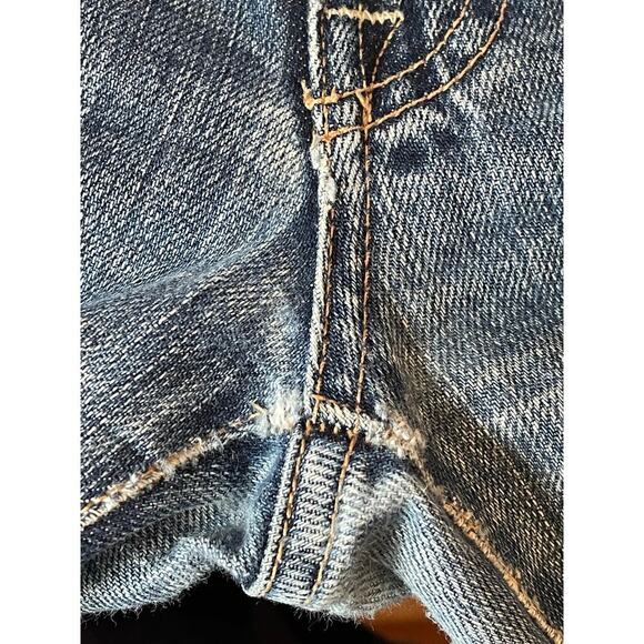 7 For All Mankind Blue Straight Boot Cut Distressed Jeans Women's Size 29 - Picture 9 of 10